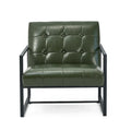 Glitzhome Set of 2 Mid-Century Tufted Accent Chairs in 29.25W PU Leather