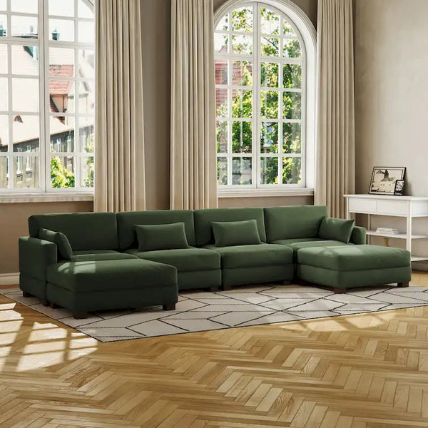 Corduroy Modular Sectional Sofa for Living Room