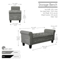 Porthos Home Theon Fabric Button-Tufted Flip-Top Storage Bench