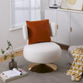 Round Barrel Chair with Fabric and Swivel Design
