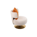 Round Barrel Chair with Fabric and Swivel Design