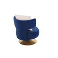 Round Barrel Chair with Fabric and Swivel Design