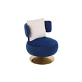 Round Barrel Chair with Fabric and Swivel Design