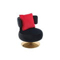 Round Barrel Chair with Fabric and Swivel Design
