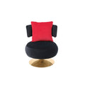 Round Barrel Chair with Fabric and Swivel Design