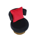 Round Barrel Chair with Fabric and Swivel Design
