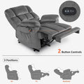 MCombo Heated Massage Electric Recliner Chair for Living Room - Fabric R6233