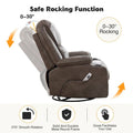 HOMYKA 34.2-Inch Wide Faux Leather Swivel Rocking Power Recliner Chair with USB Charging Port