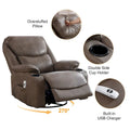 HOMYKA 34.2-Inch Wide Faux Leather Swivel Rocking Power Recliner Chair with USB Charging Port
