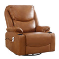 HOMYKA 34.2-Inch Wide Faux Leather Swivel Rocking Power Recliner Chair with USB Charging Port