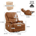 HOMYKA 34.2-Inch Wide Faux Leather Swivel Rocking Power Recliner Chair with USB Charging Port