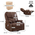 HOMYKA 34.2-Inch Wide Faux Leather Swivel Rocking Power Recliner Chair with USB Charging Port
