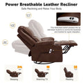 HOMYKA 34.2-Inch Wide Faux Leather Swivel Rocking Power Recliner Chair with USB Charging Port