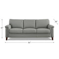 Hydeline Westcott Premium Top Grain Leather Sofa with Memory Foam and Spring Support