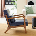 Glitzhome 30.75-Inch Mid-Century PU Leather Armchair and Ottoman Set