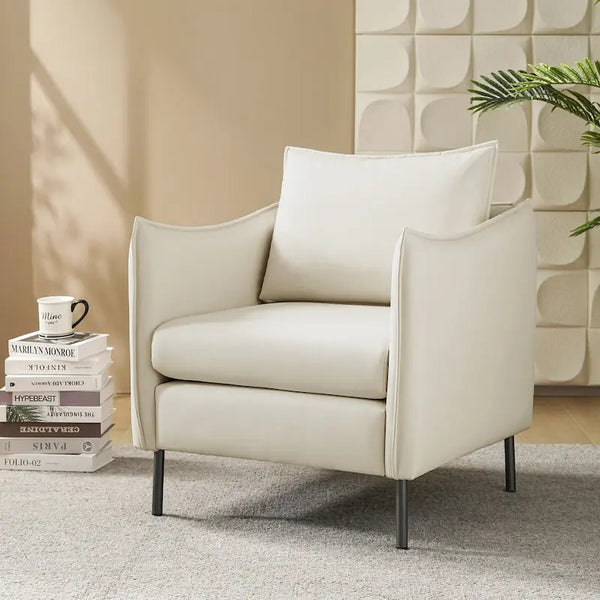 Christopher Contemporary Anti-Scratch Fabric Armchair with Black Metal Legs by HULALA HOME