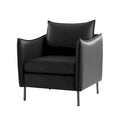 Christopher Contemporary Anti-Scratch Fabric Armchair with Black Metal Legs by HULALA HOME
