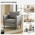 Christopher Contemporary Anti-Scratch Fabric Armchair with Black Metal Legs by HULALA HOME