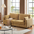 LUE BONA 81 Contemporary Corduroy 3-Seater Sofa - Upholstered Polyester Rectangle Design with Wooden Base for Living Room