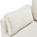 LUE BONA 81 Contemporary Corduroy 3-Seater Sofa - Upholstered Polyester Rectangle Design with Wooden Base for Living Room