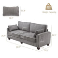 LUE BONA 81 Contemporary Corduroy 3-Seater Sofa - Upholstered Polyester Rectangle Design with Wooden Base for Living Room