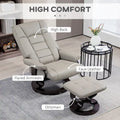HOMCOM Faux Leather Swivel Recliner Chair with Ottoman and High Back Support