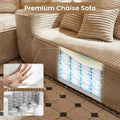 HOOOWOOO Modular Plush Corduroy Sectional Sofa with Cushions