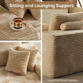 HOOOWOOO Modular Plush Corduroy Sectional Sofa with Cushions