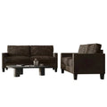 CraftPorch Velvet Upholstered Mid-Century Modern Corduroy 2-Piece Living Room Set