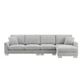 Spacious L-Shaped Chenille Sectional Sofa with Chaise Lounge for Living Room, Apartment, or Office