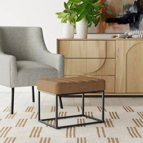 HomePop Theodore Upholstered Ottoman