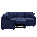 82.6-Inch L-Shaped Sleeper Sofa with Pull-Out Feature, Wheels, USB Ports, and Power Sockets - Dimensions: 82.6W x 82.6D x 33H