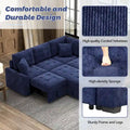 82.6-Inch L-Shaped Sleeper Sofa with Pull-Out Feature, Wheels, USB Ports, and Power Sockets - Dimensions: 82.6W x 82.6D x 33H