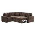 82.6-Inch L-Shaped Sleeper Sofa with Pull-Out Feature, Wheels, USB Ports, and Power Sockets - Dimensions: 82.6W x 82.6D x 33H