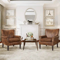 COZYMAN Contemporary Upholstered Armchair Set of 2 - Solid Wood Accent Chairs in Fabric/Faux Leather for Living Room
