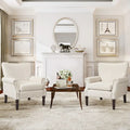 COZYMAN Contemporary Upholstered Armchair Set of 2 - Solid Wood Accent Chairs in Fabric/Faux Leather for Living Room