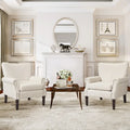 COZYMAN Contemporary Upholstered Armchair Set of 2 - Solid Wood Accent Chairs in Fabric/Faux Leather for Living Room
