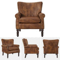 COZYMAN Contemporary Upholstered Armchair Set of 2 - Solid Wood Accent Chairs in Fabric/Faux Leather for Living Room