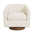LUE BONA Contemporary Upholstered Wooden Barrel Swivel Accent Chair for Living Room