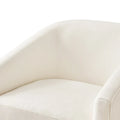 LUE BONA Contemporary Upholstered Wooden Barrel Swivel Accent Chair for Living Room