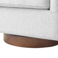 LUE BONA Contemporary Upholstered Wooden Barrel Swivel Accent Chair for Living Room