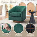 LUE BONA Contemporary Upholstered Wooden Barrel Swivel Accent Chair for Living Room