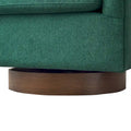 LUE BONA Contemporary Upholstered Wooden Barrel Swivel Accent Chair for Living Room