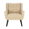 Contemporary Ergonomic Accent Chair in Soft Leather with Black Legs – Ideal for Living Room and Bedroom