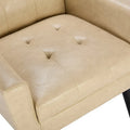 Contemporary Ergonomic Accent Chair in Soft Leather with Black Legs – Ideal for Living Room and Bedroom