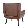 Contemporary Ergonomic Accent Chair in Soft Leather with Black Legs – Ideal for Living Room and Bedroom
