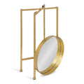 Kate and Laurel Celia Round Metal Folding Accent Table with Tray