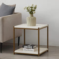 Caffoz Tall Side Table with Storage Shelf