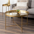 Kate and Laurel Celia 28.25-Inch Round Metal Coffee Table
