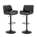 Glitzhome Adjustable Swivel Bar Stool Set with 3 Leatherette Seats for Pub Tables